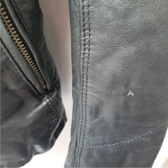 Line The Label Designer Asymmetrical 100% Lambskin Black Leather Jacket XS - Picture 6 of 14